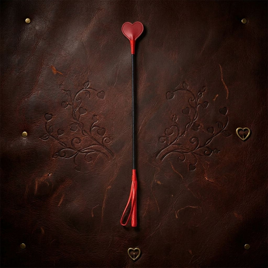 Premium Heart-Shaped PU Leather Fetish Whip