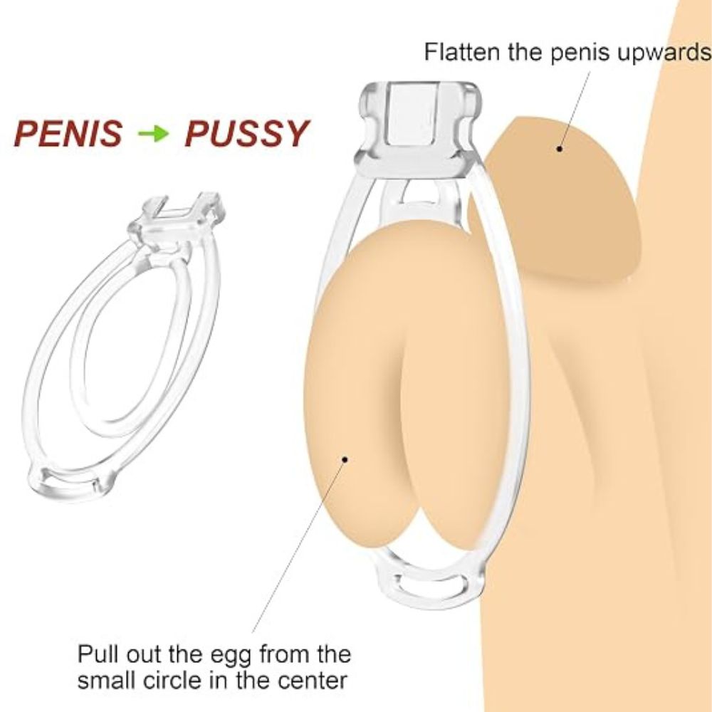 Candy Sissy Transparent Vagina Chastity Cage Male