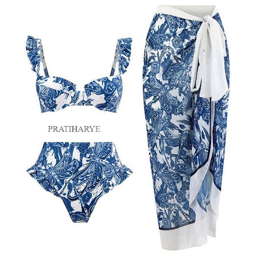 3pc Beachwear with sarong