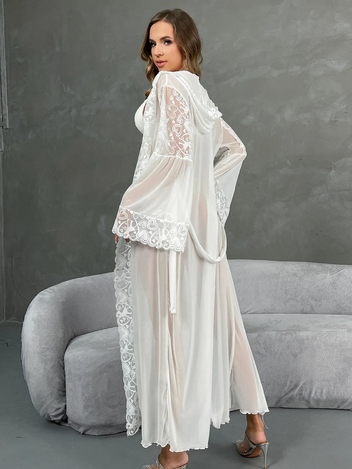 Ethereal Lace Bridal Robe