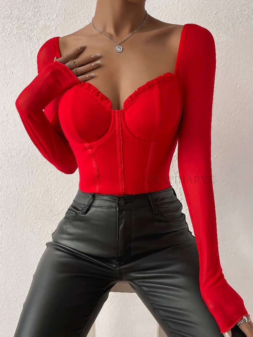 Sweetheart Neck Corset Style Bodysuit