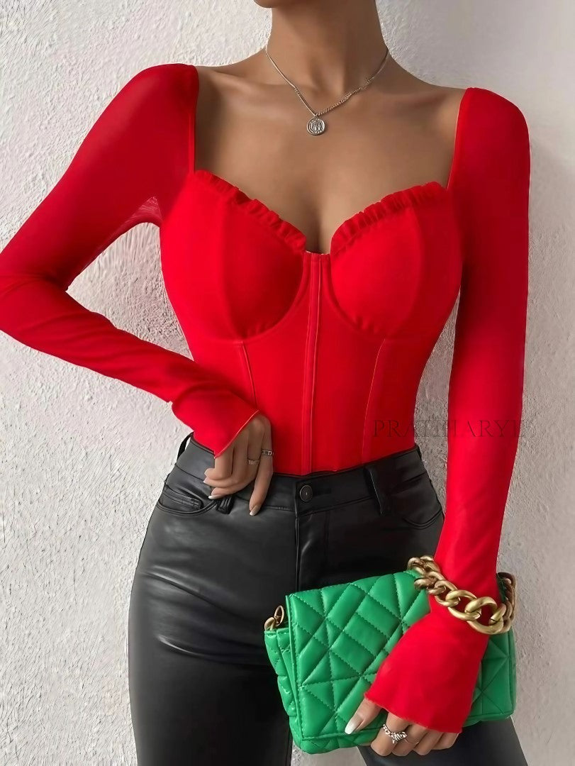 Sweetheart Neck Corset Style Bodysuit