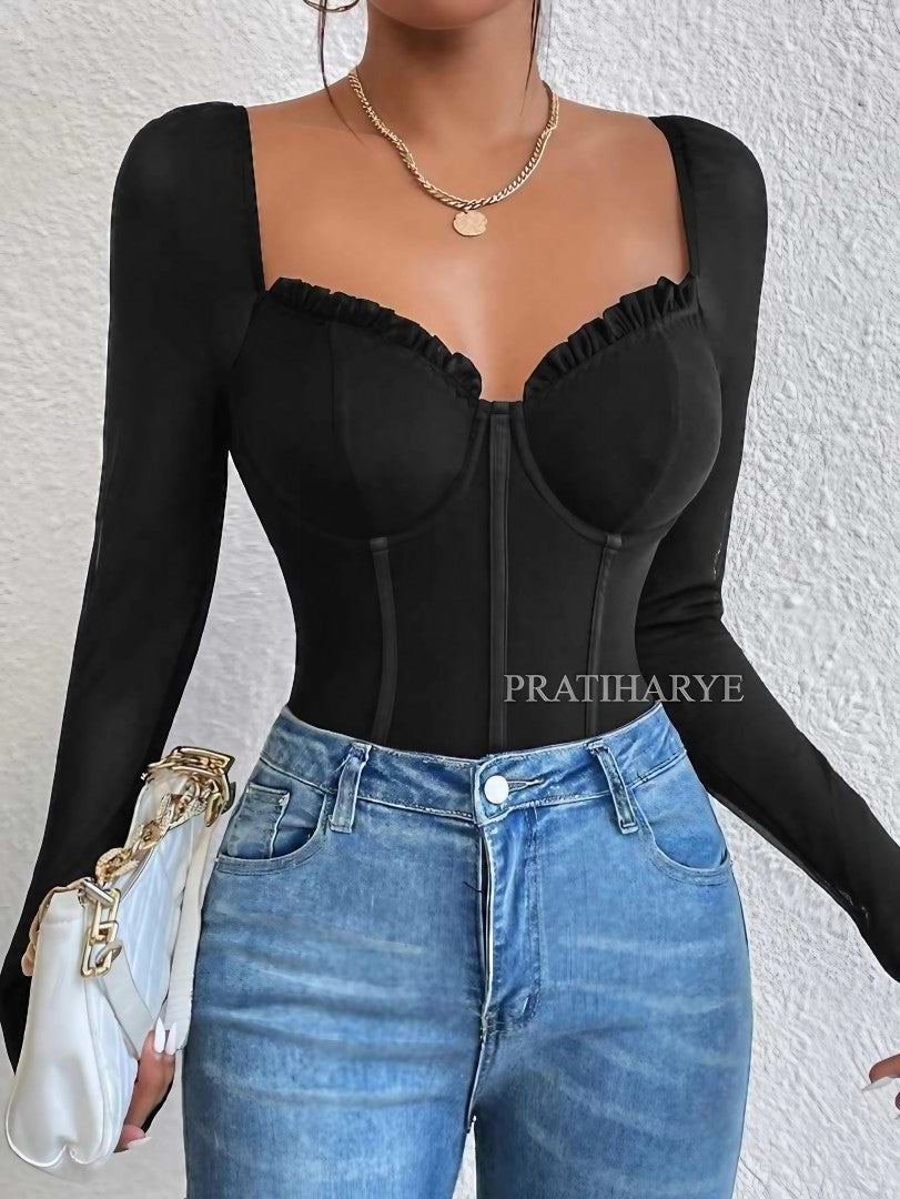 Sweetheart Neck Corset Style Bodysuit