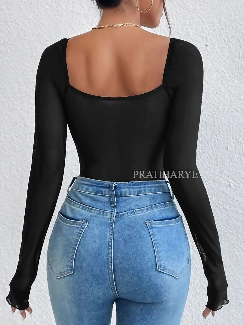 Sweetheart Neck Corset Style Bodysuit