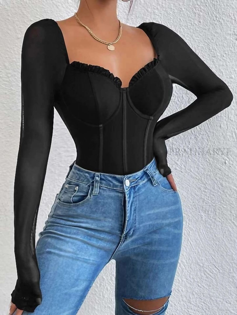 Sweetheart Neck Corset Style Bodysuit