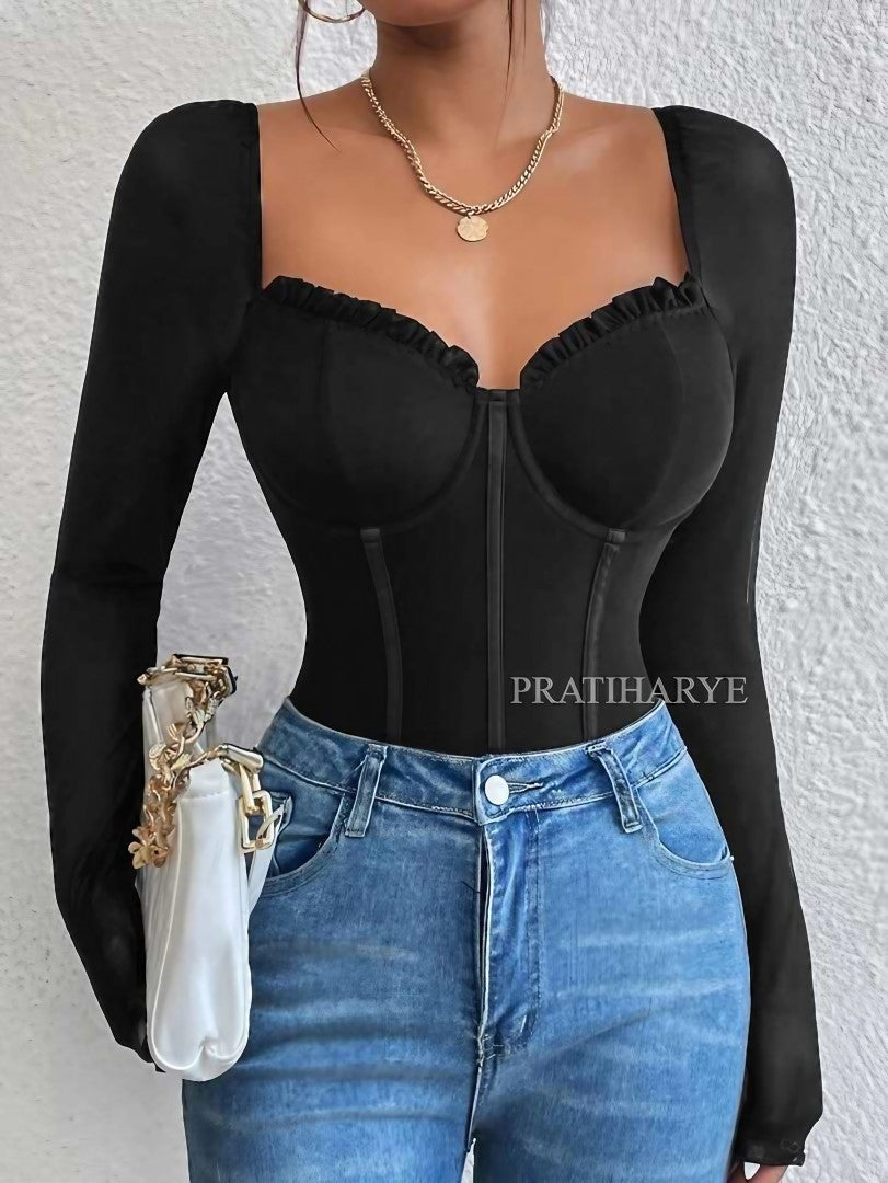 Sweetheart Neck Corset Style Bodysuit