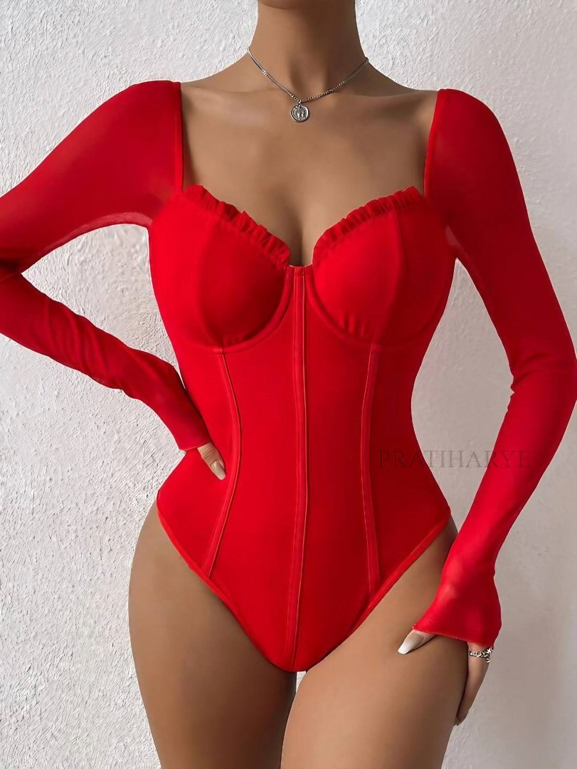 Sweetheart Neck Corset Style Bodysuit