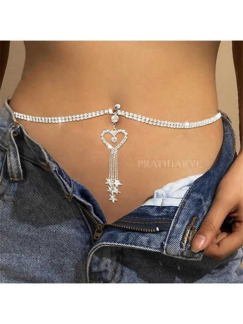 Heart Pendant Kamarbandh/Tummy Chain