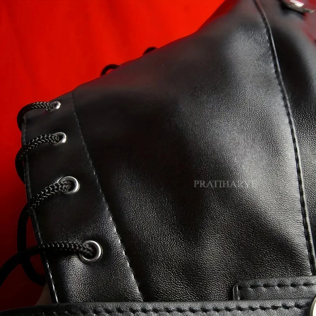 PU Leather Head Hood Blindfold Bondage