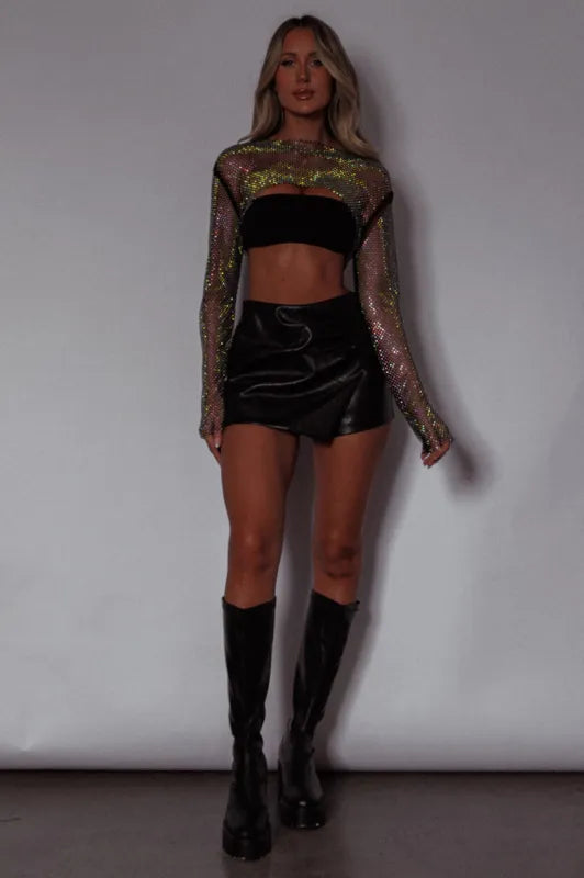 Midnight Spark Mesh Crop Top