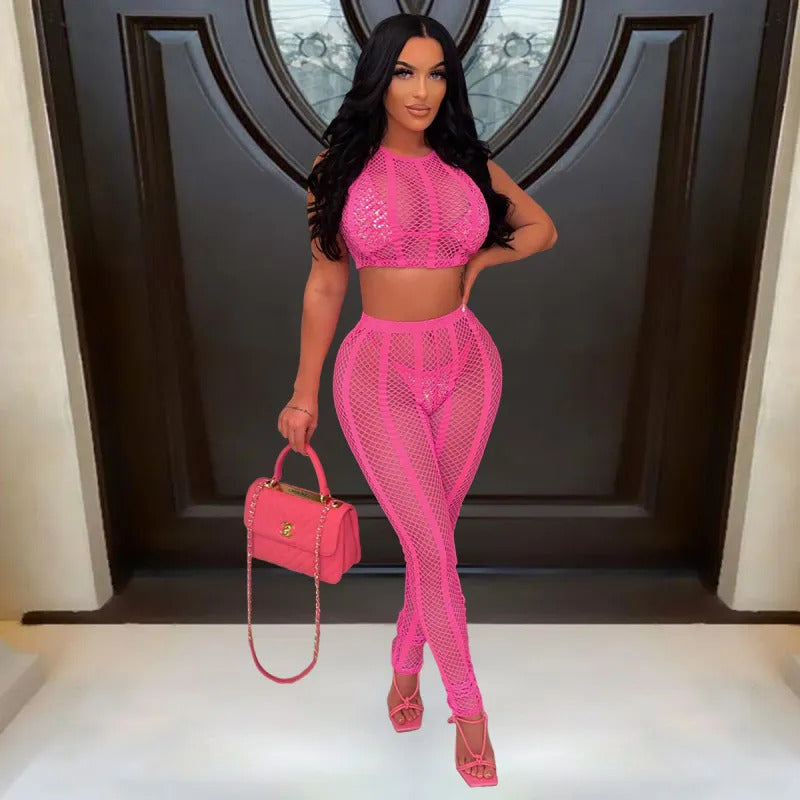 Two Piece Fishnet Dress