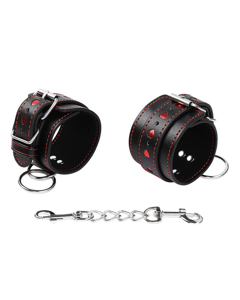 Heart Wrist Cuffs with Chain Connector