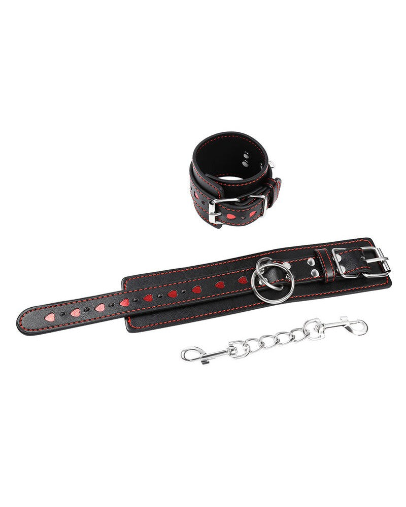 Heart Wrist Cuffs with Chain Connector
