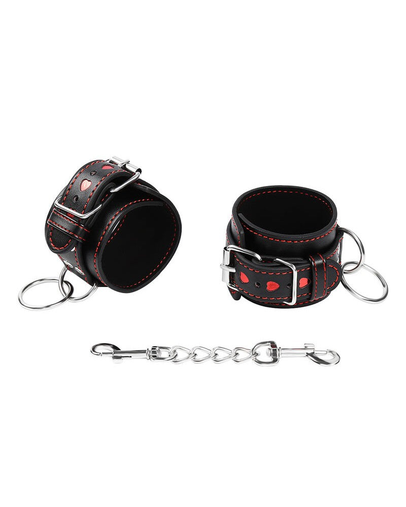 Heart Wrist Cuffs with Chain Connector
