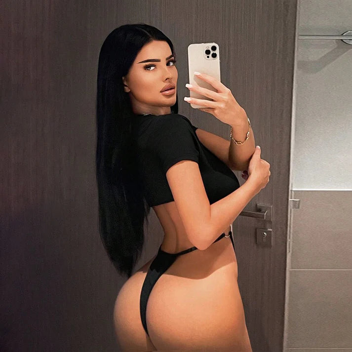 Sexy Cut-Out Crop Top Bodysuit