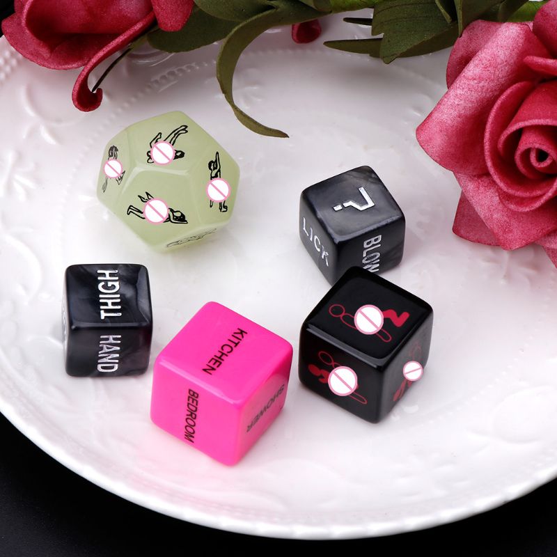pink, black, green sex dice for romantic game