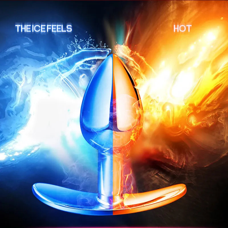 LED Glowing Foldable Fox Tail with Steel Butt Plug Blue