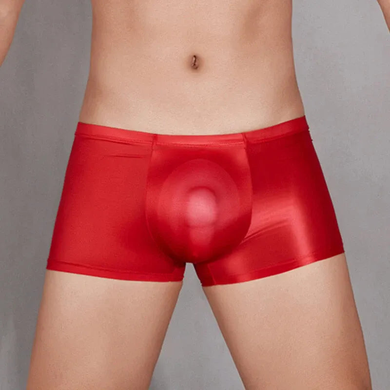 Men’s Red Glossy Lycra Brief