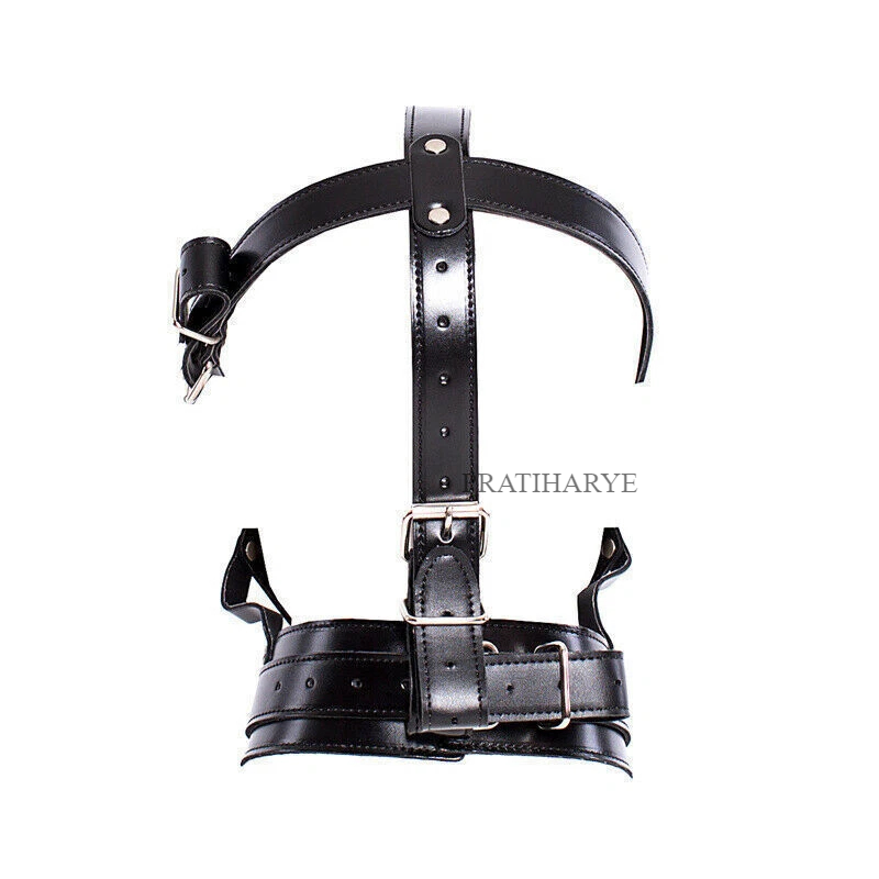Cut Out Leather Bondage Face Mask