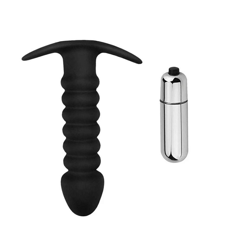 Textured Silicone Vibrating Bullet Dildo