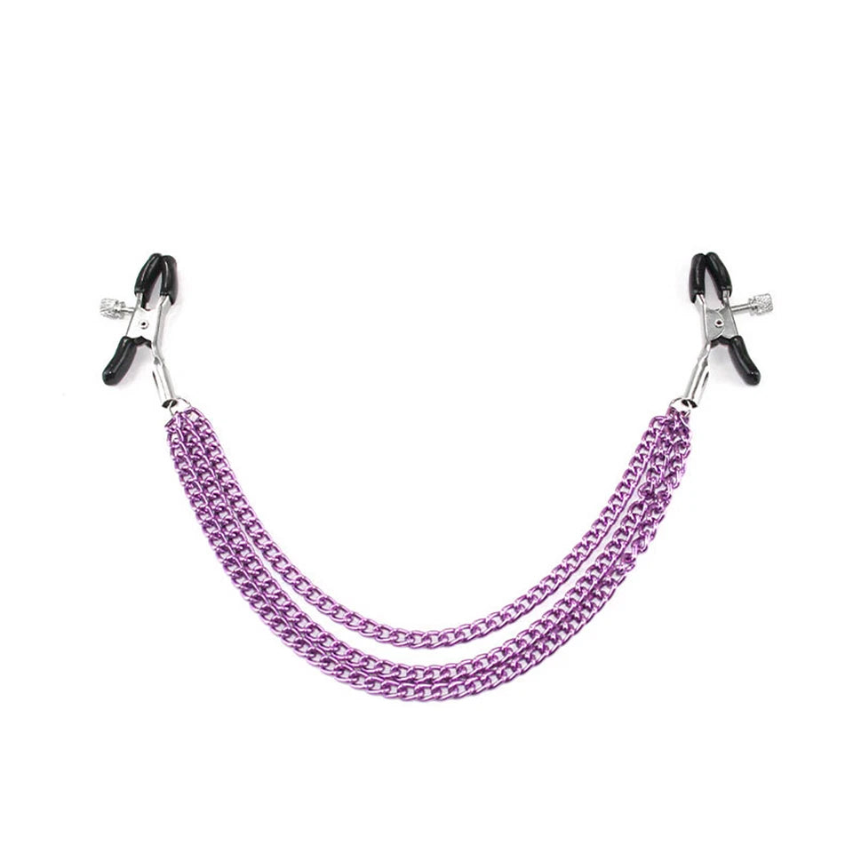 Premium Purple Chain Nipple Clamp