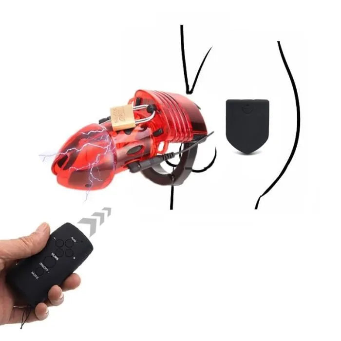 Remote Control Plastic Electric Chastity Cage