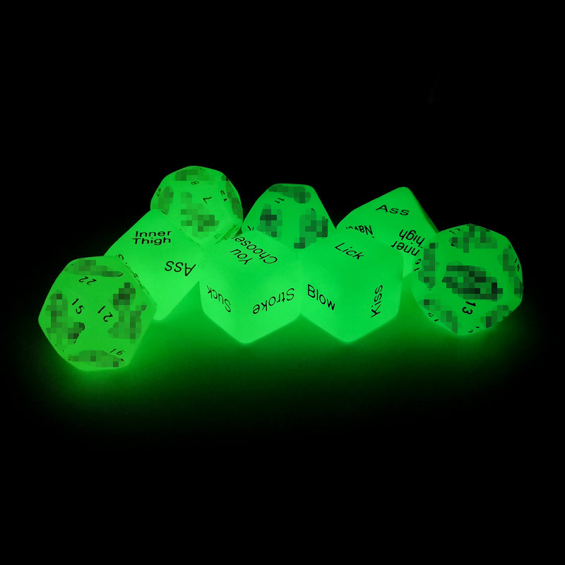 Romantic Role Playing Dice - Sex Metal/Glow Dice