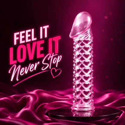 Heart Pattern Crystal Penis Sleeve for Men