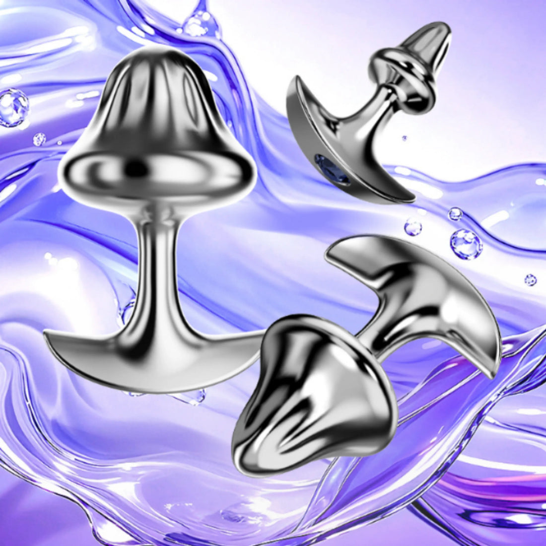 Diamond Steel Mushroom Anal/Butt Plug - Pack of 1