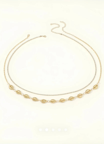 Double Layer Gold Shell Tummy/Waist Chain for Women