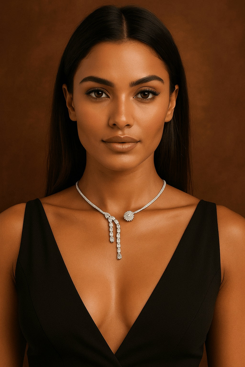 Sexy Silver Rhinestone Neck Choker