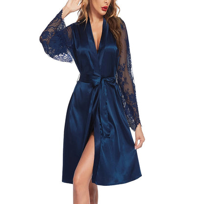 Pratiharye 3/4 Sleeve Satin Robe