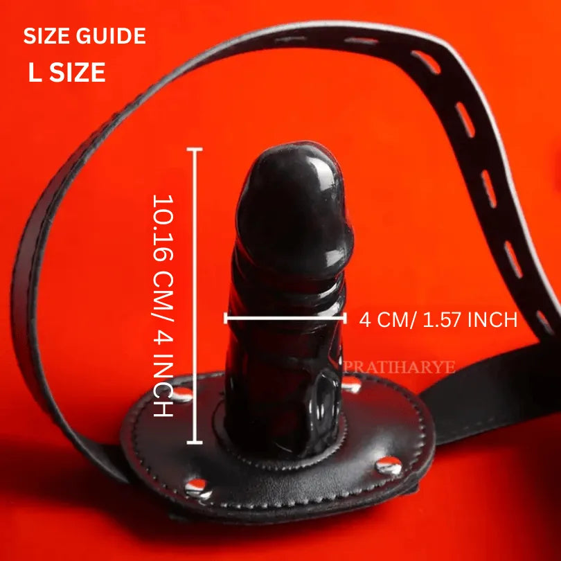 PU Leather Head Hood Blindfold Bondage with Dildo - Pink