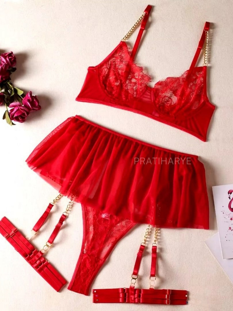 Lace Bra Skirt Lingerie set new