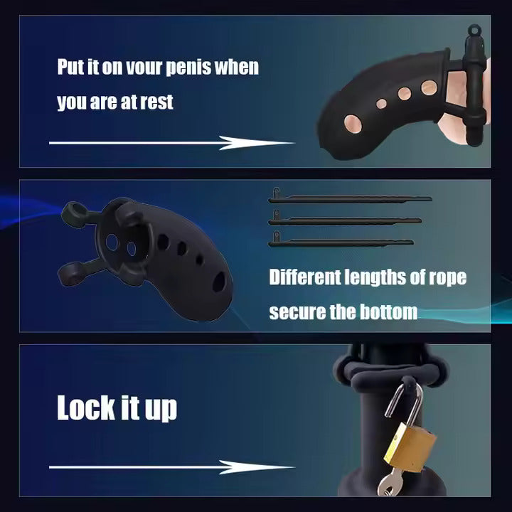 Male Silicone Chasity Cage lock