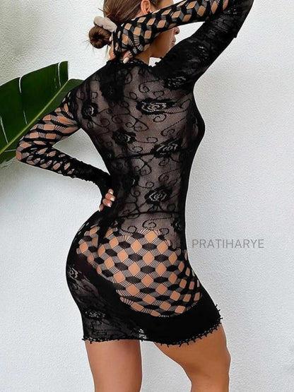 Premium Mini Fishnet Dress