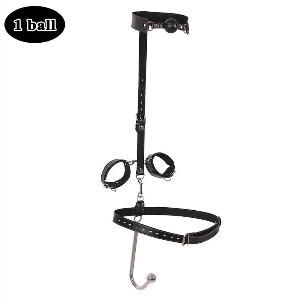 Gag Ball with Handcuff &amp; Stainless Steel Rod
