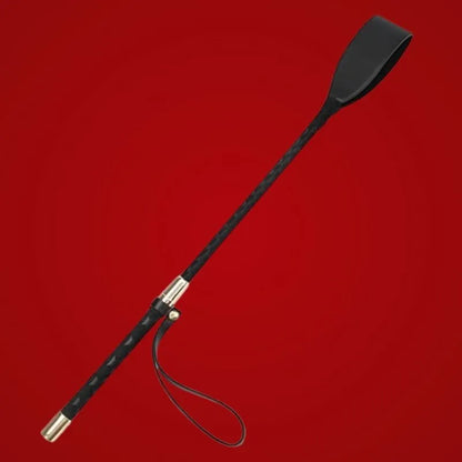Premium Black Leather Paddle with Wrist Strap