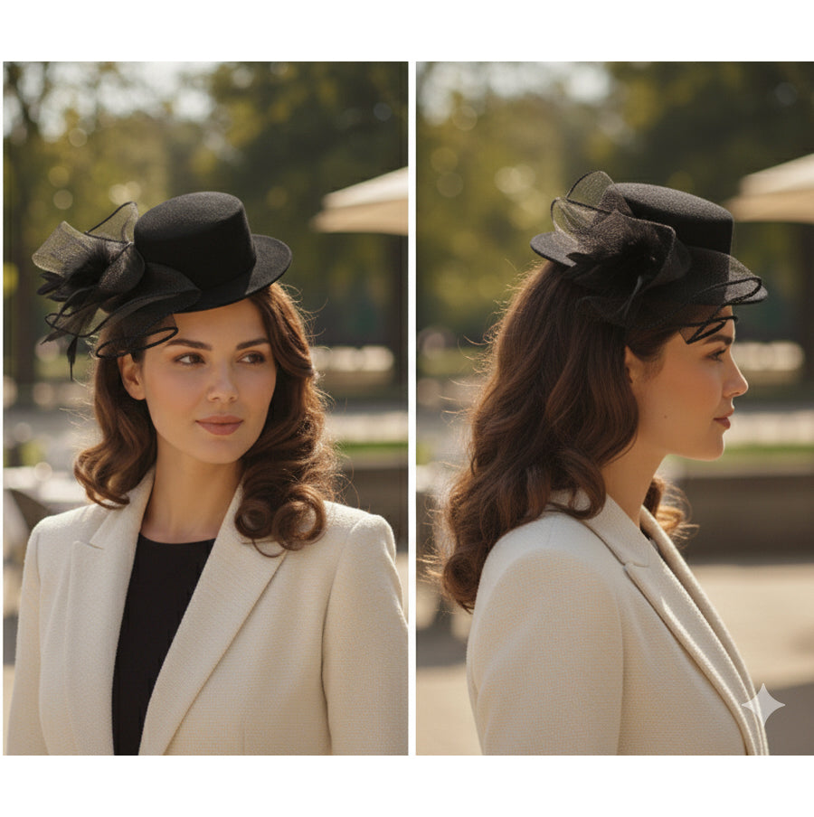 Vintage Aura Feather Fascinator Hat