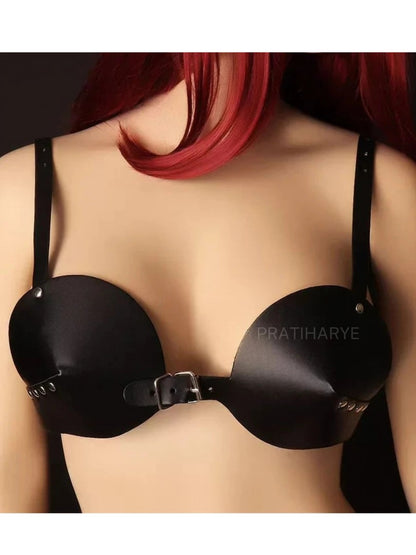 Pu Leather Harness Bra