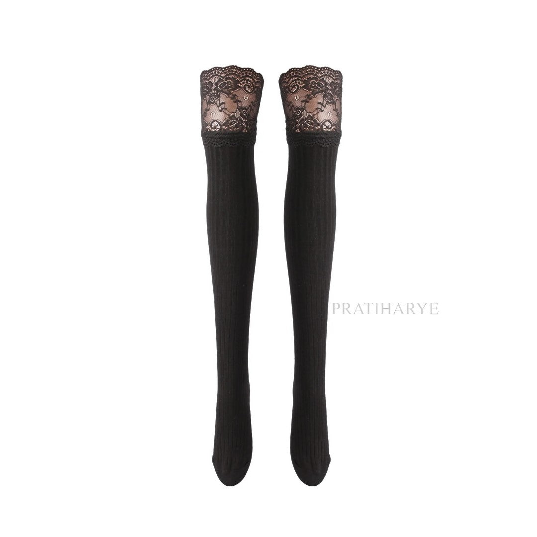 Premium Lining Cotton Lace Stocking