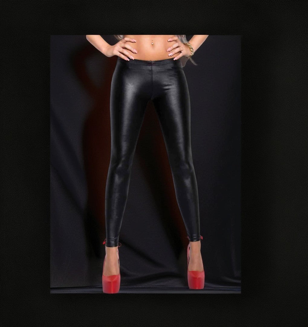 Lace Up Pu Leather Pant