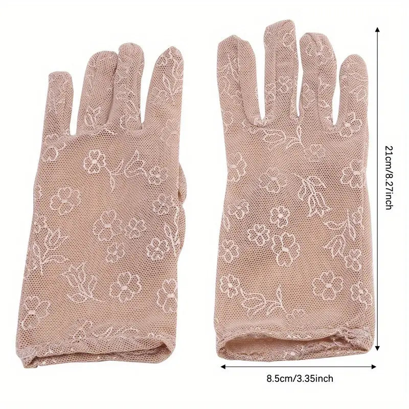 Elegant Floral Lace Gloves