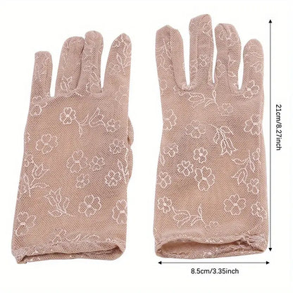 Elegant Floral Lace Gloves