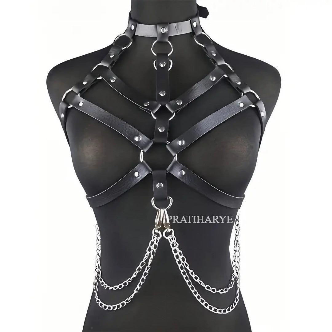 Chest Leather Chain Harness