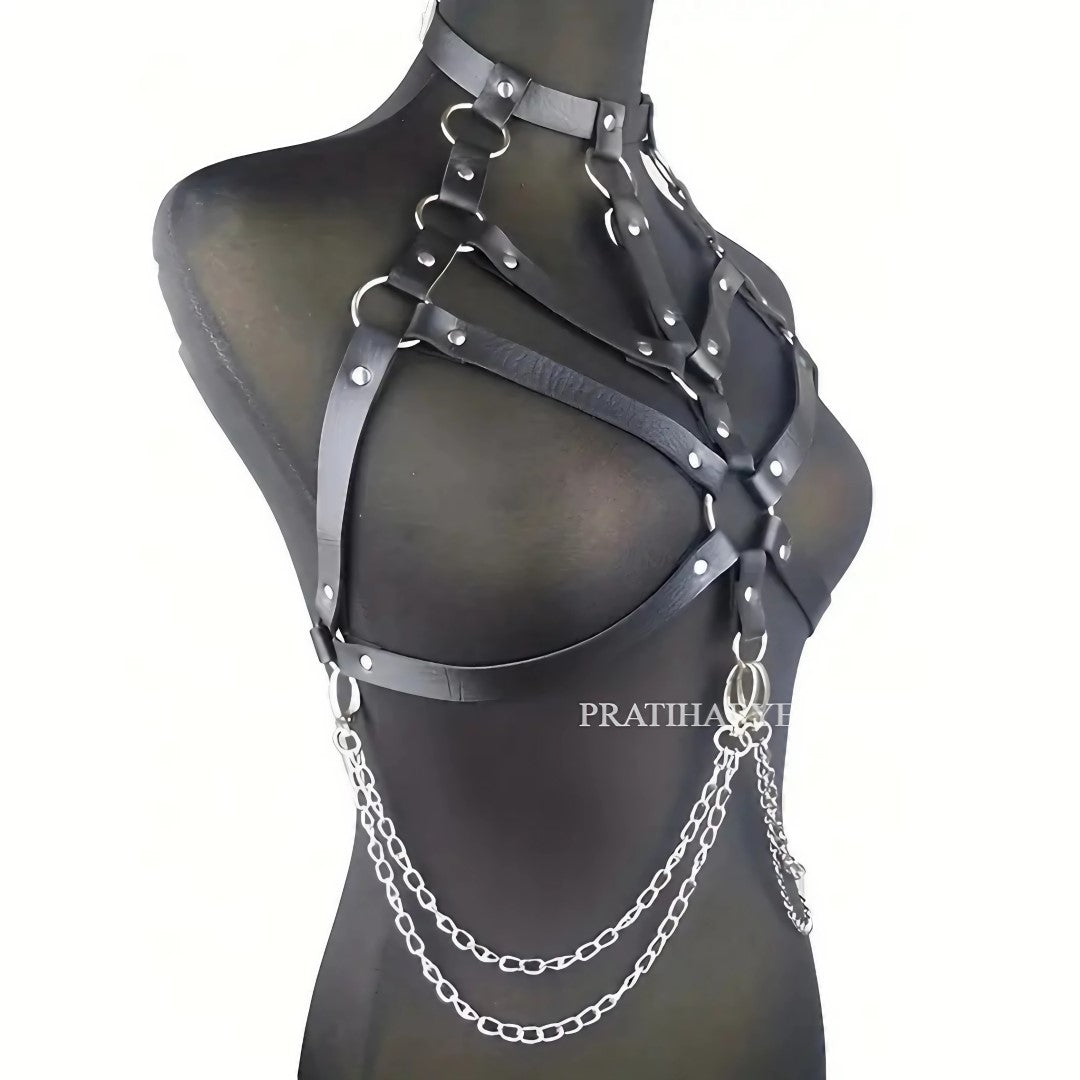 Chest Leather Chain Harness