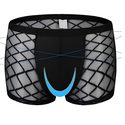 Sexy Men Fishnet Mesh Trunk