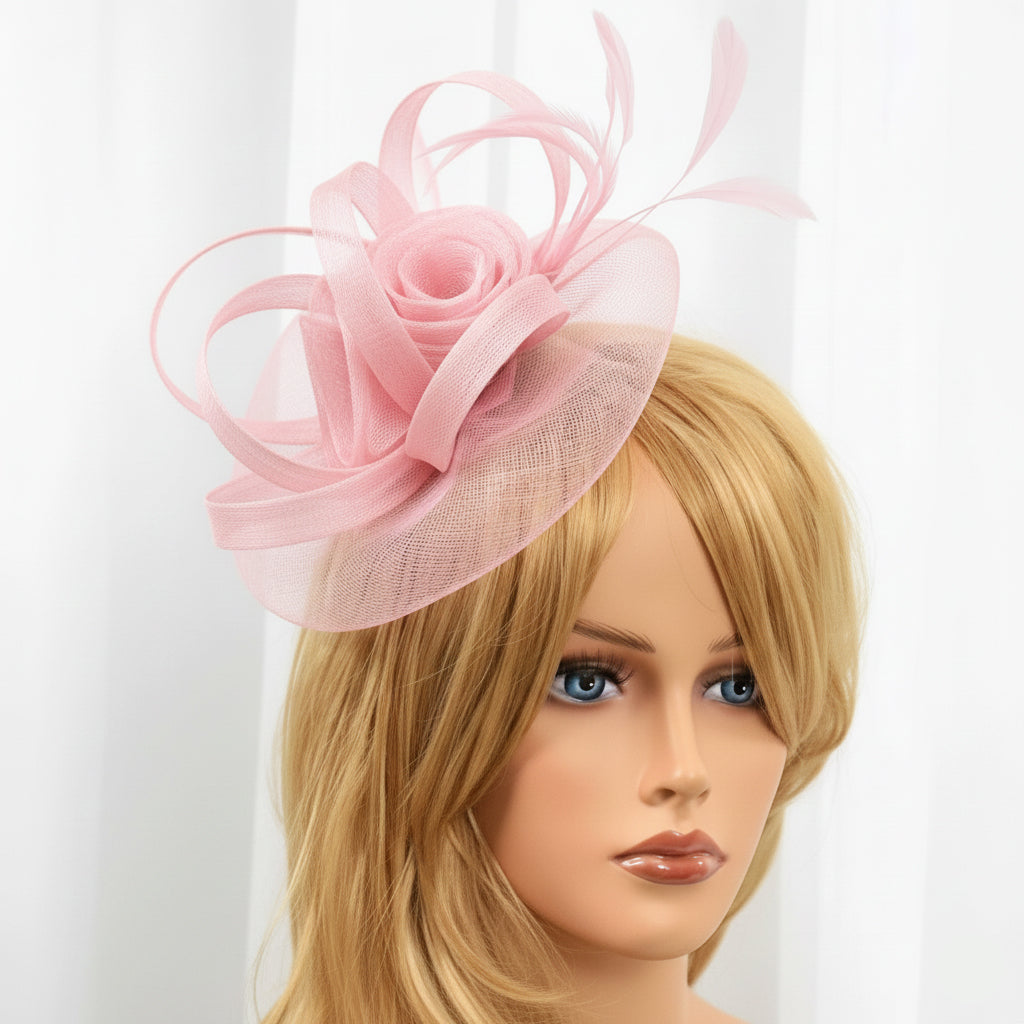 Elegant Black Net Fascinators Hat with Hairband