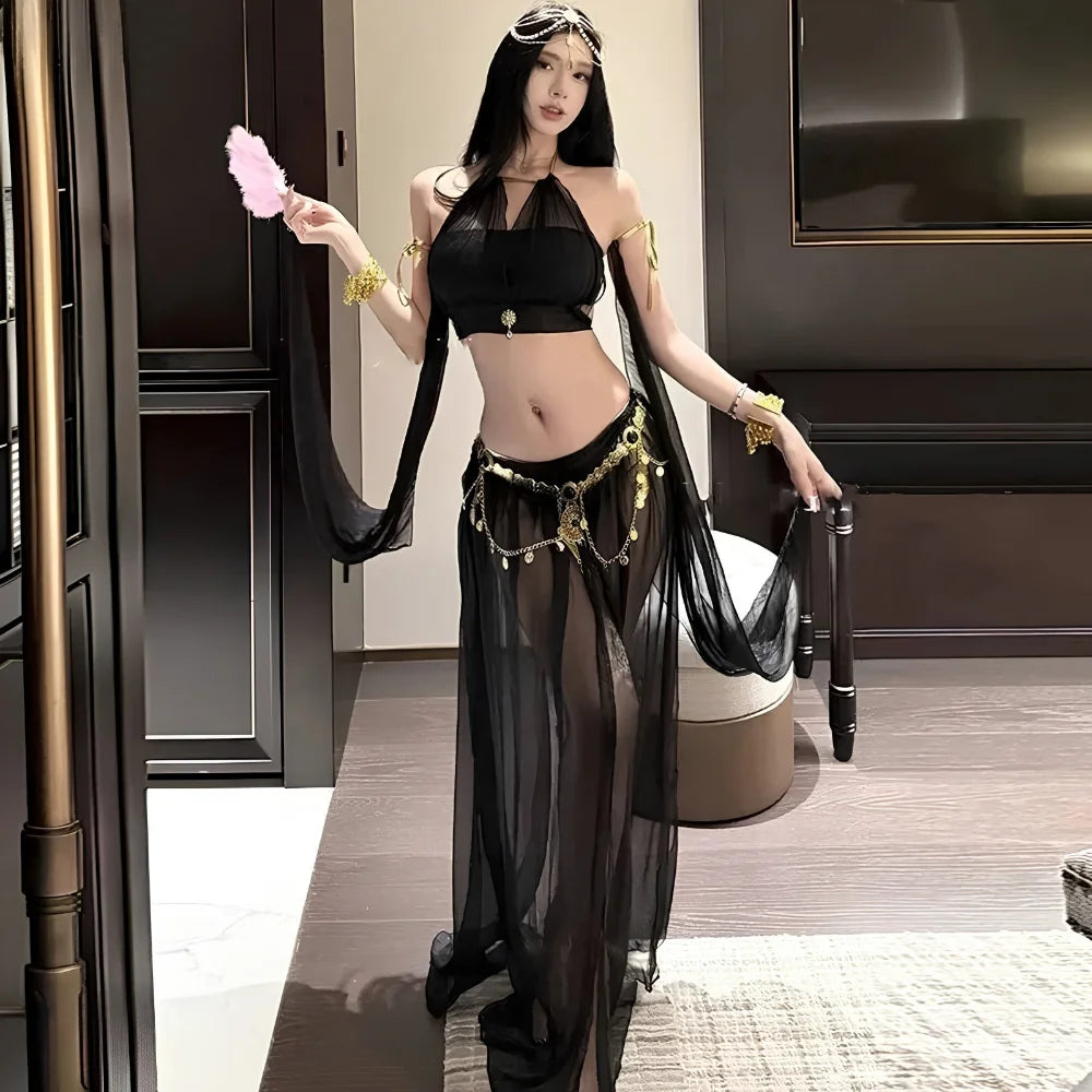Arabian Belly Dancer Roleplay Outfit - Black