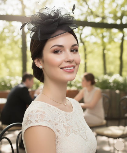 Elegant Feathered Mesh Fascinator Hat